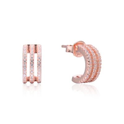 3 line earrings - Pink