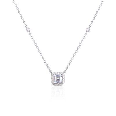 Square necklace - White