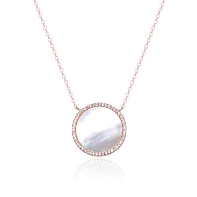 Mother-of-pearl necklace M - Pink