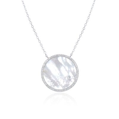 Mother-of-pearl necklace L - White
