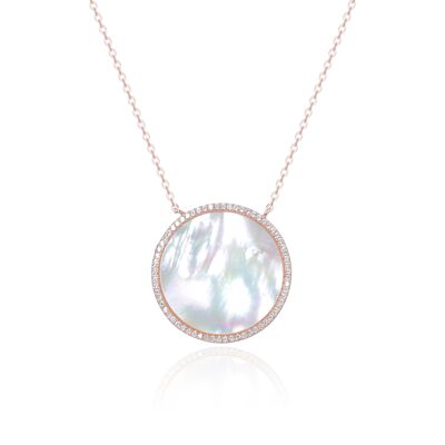 Mother-of-pearl necklace L - Pink