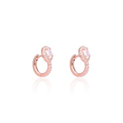 Oval hoop earrings - Pink