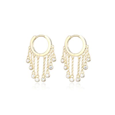 Multi chain hoop earrings - Yellow