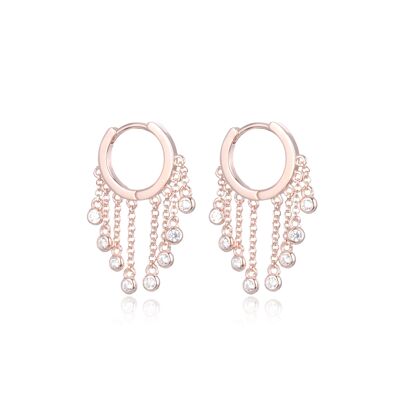 Multi-chain hoop earrings - Pink