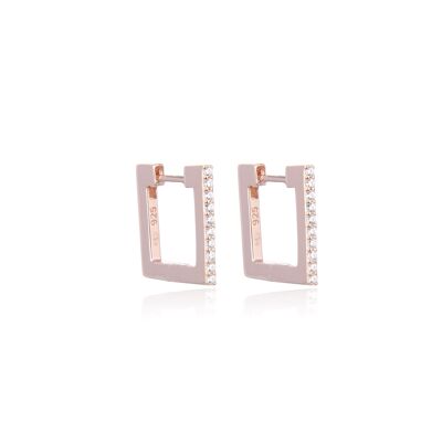 Square hoop earrings - Pink