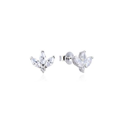 Marquise chips earring - White