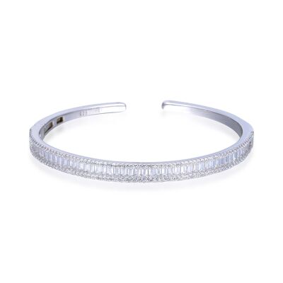 Baguette bangle bracelet - White