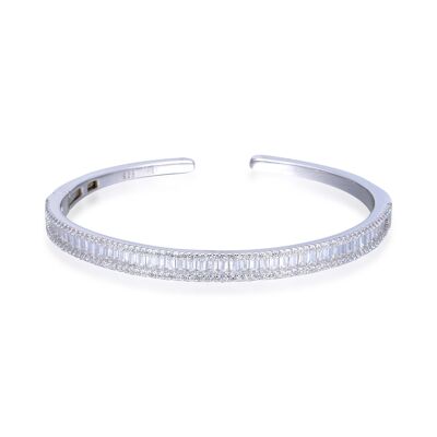 Bracelet jonc baguettes - Blanc