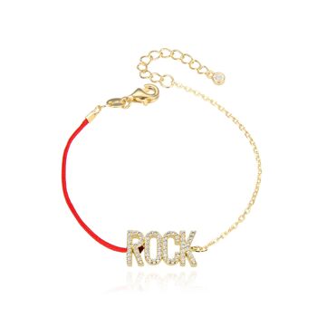 Bracelet ROCK mi-cordon mi-chaine - Jaune