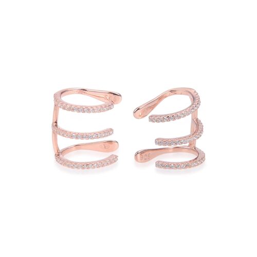 Clips d'oreille 3 rangs - Rose