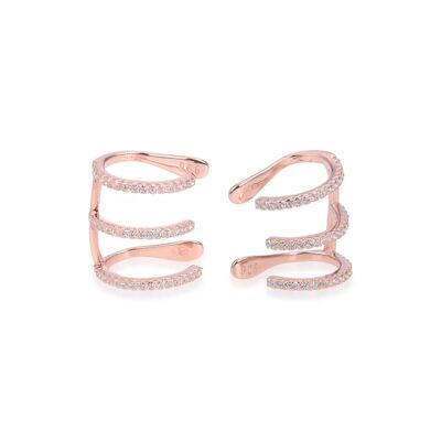 Ear clips 3 rows - Pink