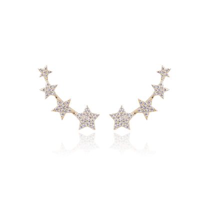 Earring lobe 3 stars - Yellow