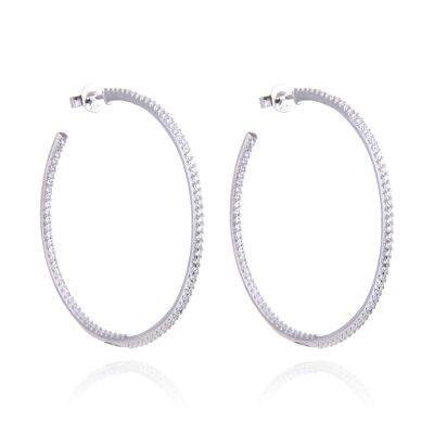 Basic large hoop earrings L - White