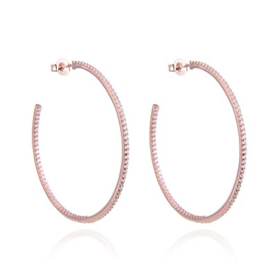 Basic large hoop earrings L - Pink
