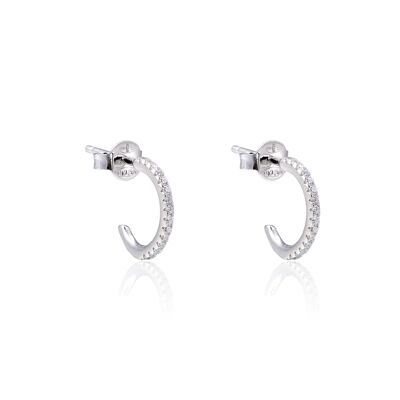 Basic hoop earrings M - White