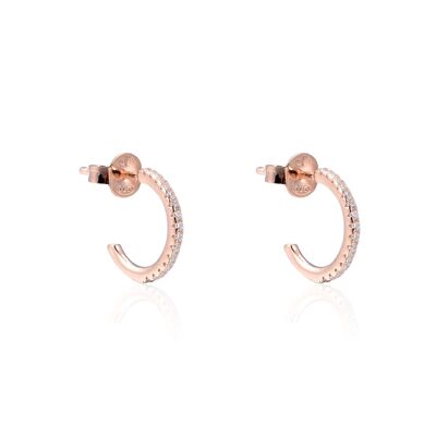 Basic hoop earrings M - Pink