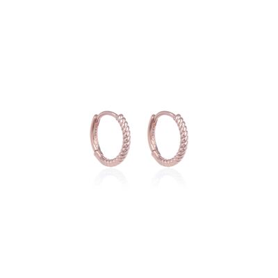 Basic twisted hoop earring 12mm - Pink