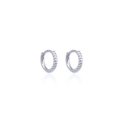 Basic twisted hoop earring 10mm - White