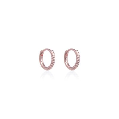 Basic twisted hoop earring 10mm - Pink