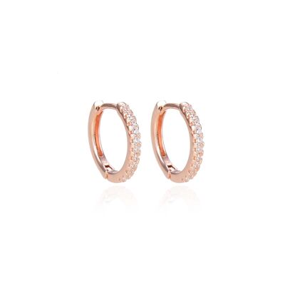 Basic hoop earrings 14mm - Pink