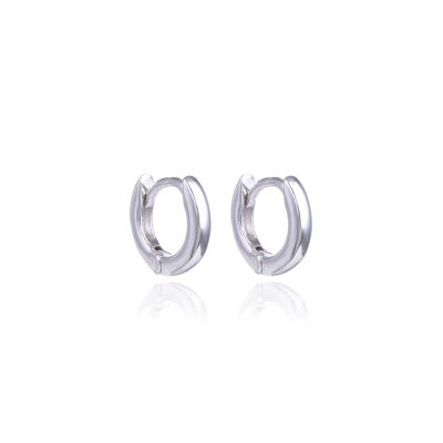 Basic smooth hoop earrings 10mm - White