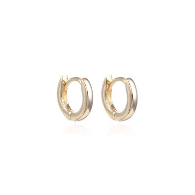 Basic smooth hoop earrings 10mm - Yellow