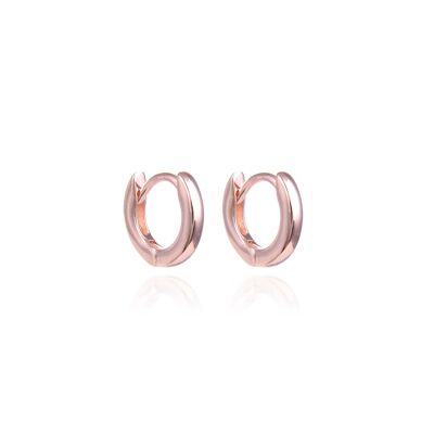 Basic smooth hoop earrings 10mm - Pink