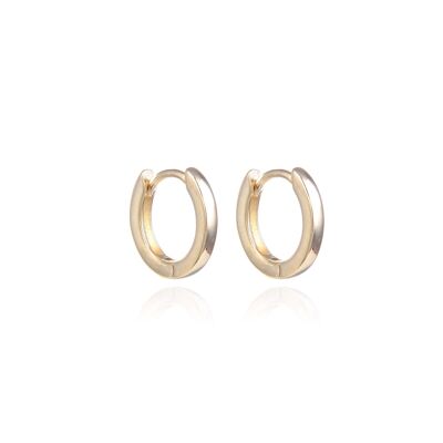 Basic smooth hoop earrings 12mm - Yellow