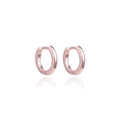 Smooth basic hoop earrings 12mm - Pink