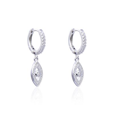 Eye hoop earrings - White