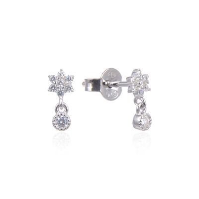 Mini flower earrings - White