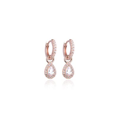 Drop pear hoop earrings - Pink