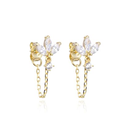 Marquise chain earrings - Yellow