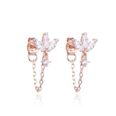 Marquise chain earrings - Pink