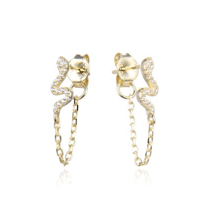 Snake chain earrings - Yellow