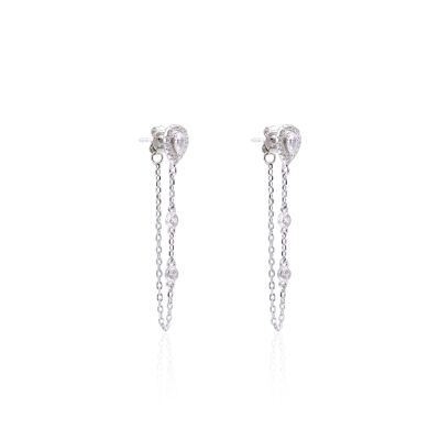 Pear chain earrings - White