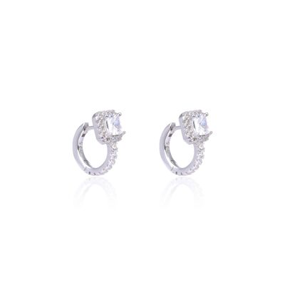 Square hoop earrings - White