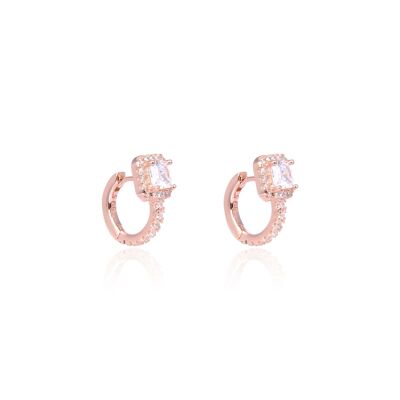 Square hoop earrings - Pink