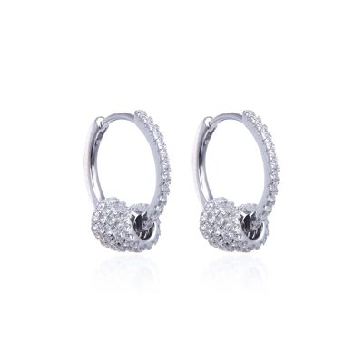 Multi-ring hoop earrings - White