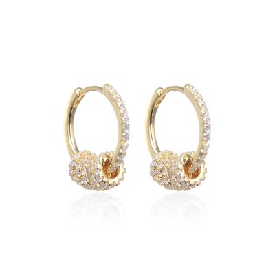 Multi-ring hoop earrings - Yellow