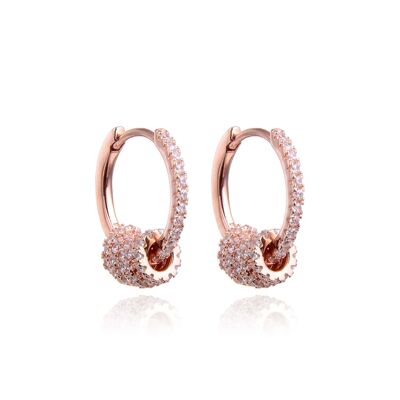 Multi-ring hoop earrings - Pink