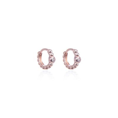 Mini ball hoop earrings - Pink