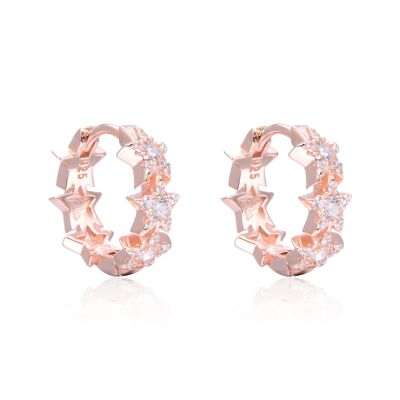 Star hoop earrings - Pink