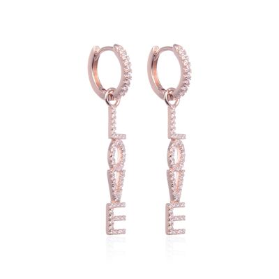 LOVE hoop earrings - Pink