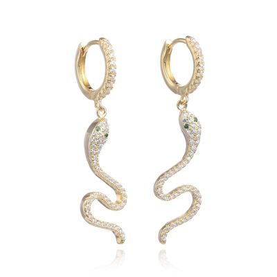 Snake hoop earrings - Yellow