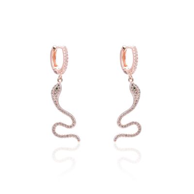 Snake hoop earrings - Pink