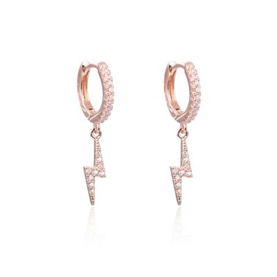 Lightning hoop earrings - Pink