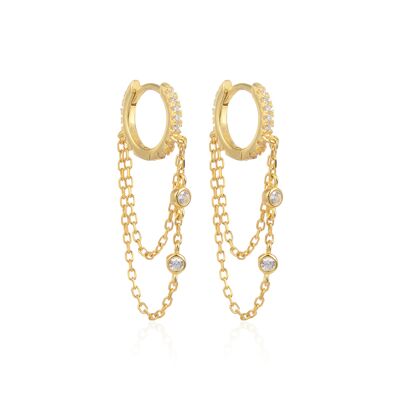 Chain hoop earrings - Yellow