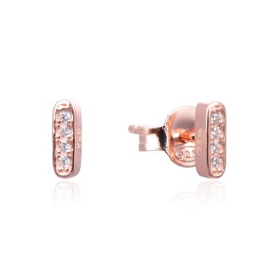 Pendientes mini linea - Rosa