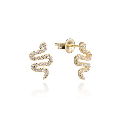 Snake chips earring - Yellow